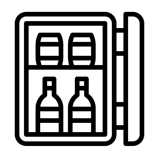 A minimalist black silhouette of a cat.